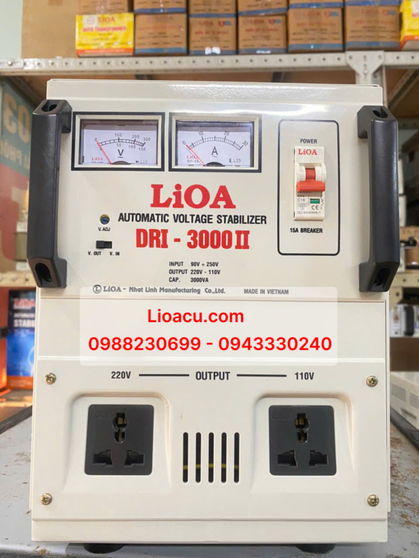 Ổn Áp Lioa 1 Pha 3kVA DRI-3000 II – Hàng Bày Mẫu Thanh Lý