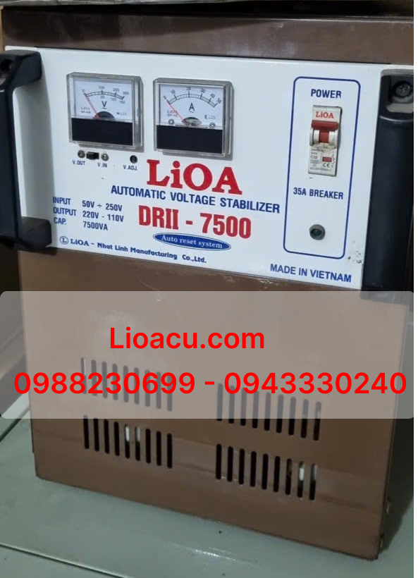 Ổn Áp Lioa 7,5kVA DRII-7500 – Hàng Cũ Nguyên Bản, Dải Rộng 50V–250V Giá Cực Tốt