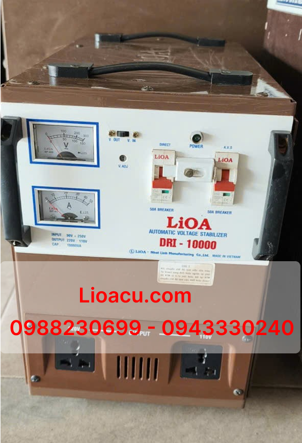 Ổn Áp Lioa 1 Pha 10kVA DRI-10000 – Hàng Cũ Nguyên Bản, Dải Rộng 90V–250V Giá Rẻ