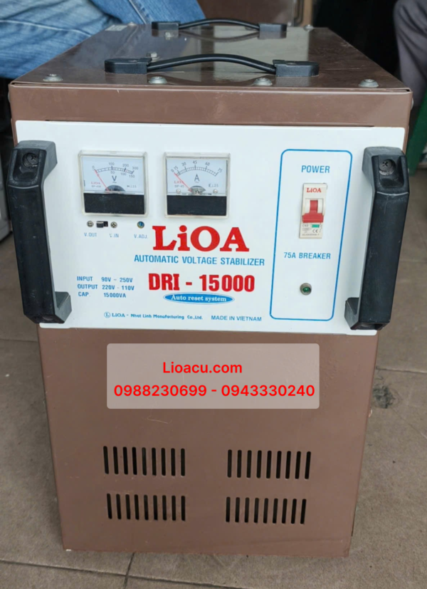 Ổn Áp Lioa 1 Pha 15kVA DRI-15000 – Hàng Siêu Lướt Như Mới, Dải Rộng 90V–250V Giá Tốt