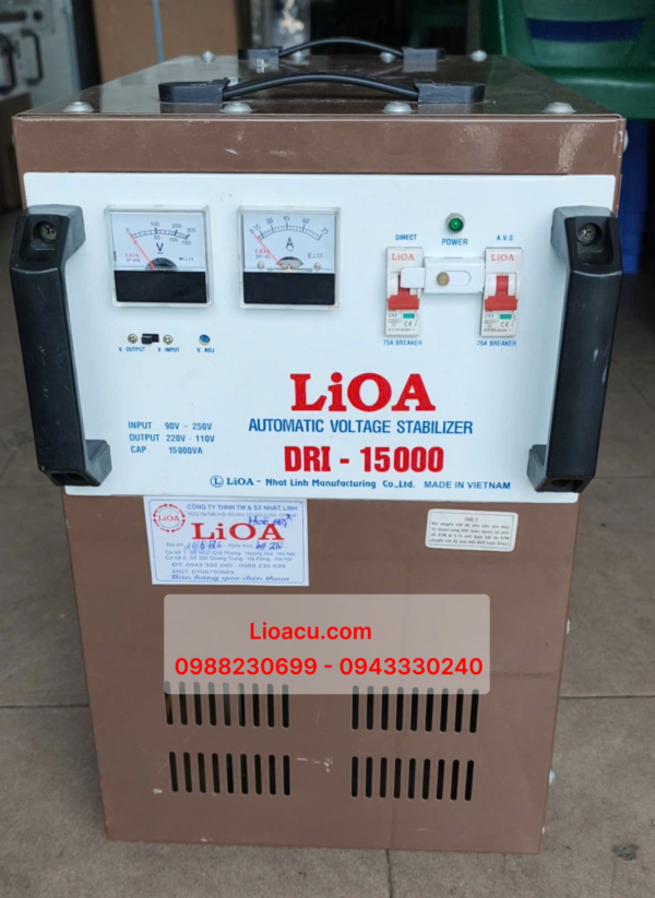 Ổn Áp Lioa 1 Pha 15kVA DRI-15000 – Hàng Siêu Lướt Như Mới, Dải Rộng 90V–250V Giá Tốt