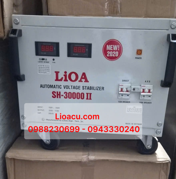 Ổn Áp Lioa 1 Pha 30kVA SH-30000 II – Đời Mới Đồng Hồ Điện Tử Mới 99%, Dải 150V-250V Giá Thanh Lý