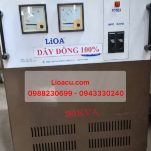 Ổn áp Lioa 1 pha 20kVA (Đã qua sử dụng, lõi dây đồng 100%, có bánh xe di chuyển)